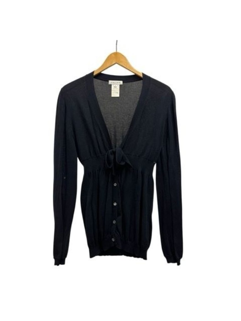 Celine Cardigan Long Sleeve Neck Cotton 2 M Navy